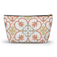 Portugal Tile Accessory Pouch w T-bottom in Orange